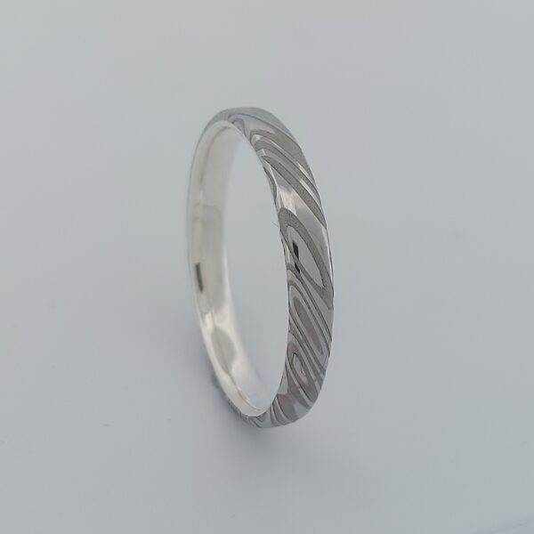 Alliance en damas et argent 3 mm
