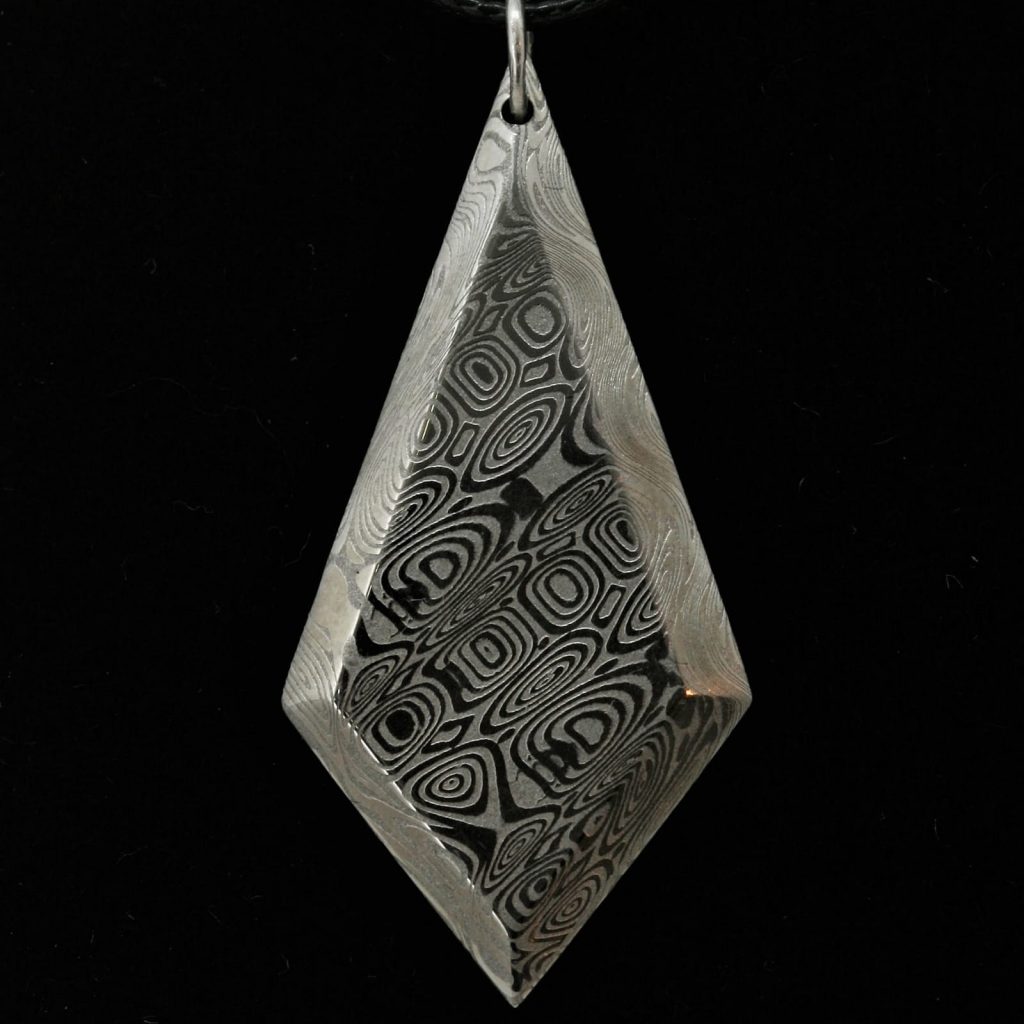 Pendentif en damas Losange | Bijoux damas - Pouillon (40) Made in france