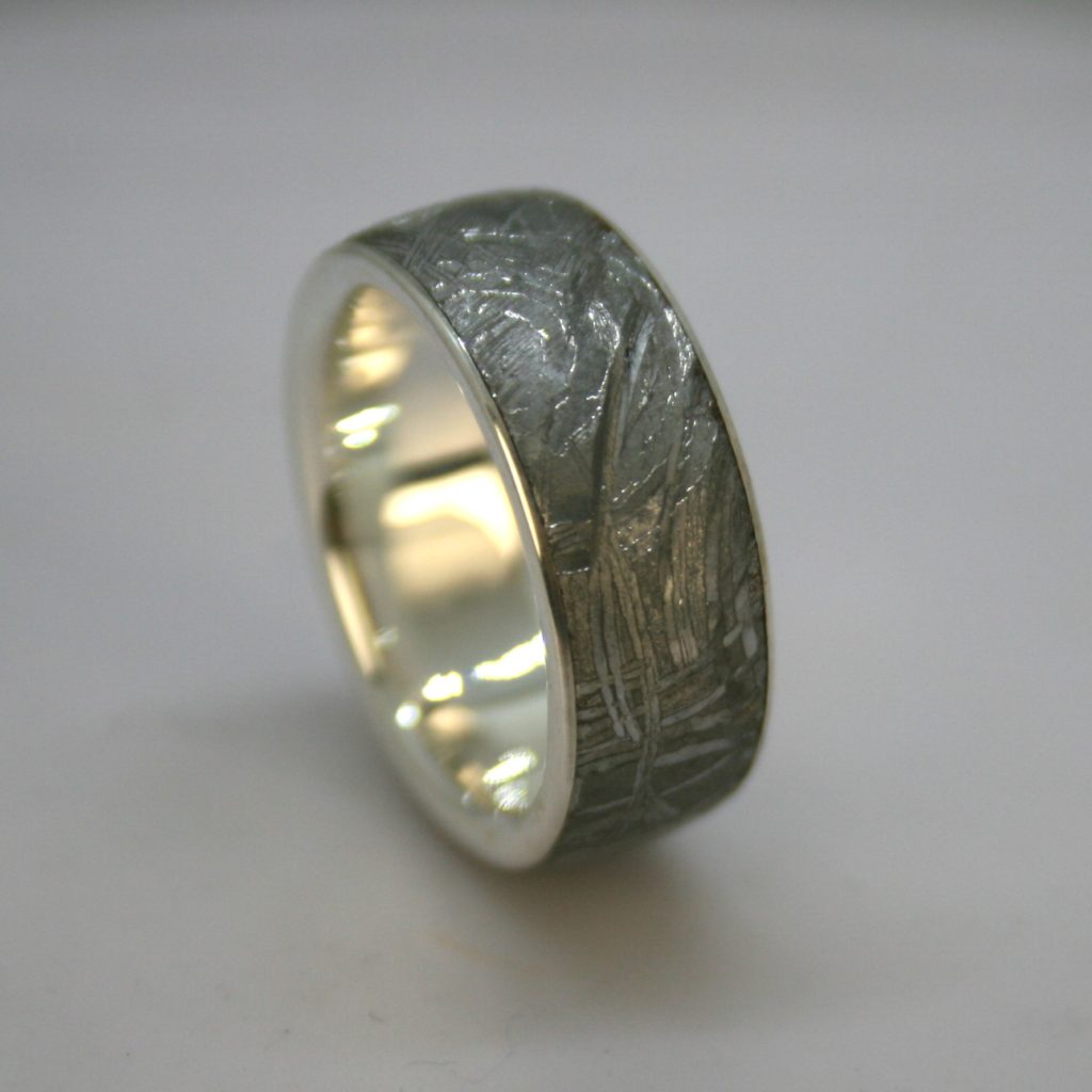 Bague homme meteorite sale