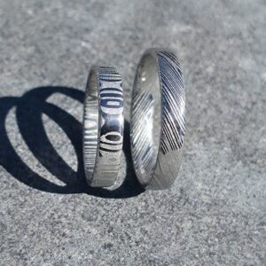 Alliance en Acier de Damas 4 mm de large